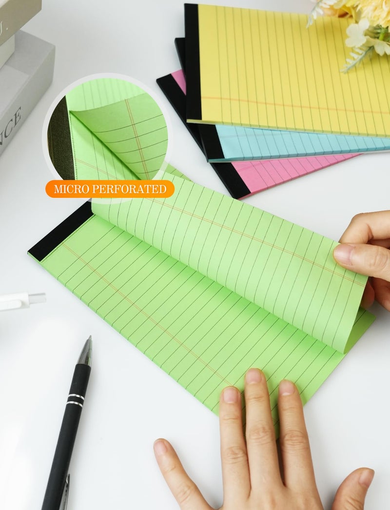 Zaviko Legal Pads 5x8 Colored Note Pads 5x8, 12 Pack Small Legal Pads 5x8 College Ruled, Colored Notepads 5x8 Lined Paper Pads, Mini Legal Pads 5x8 Notepad, Lined Notebook Paper 5x8 Pads, 30 Sheets/Pad - Image 3